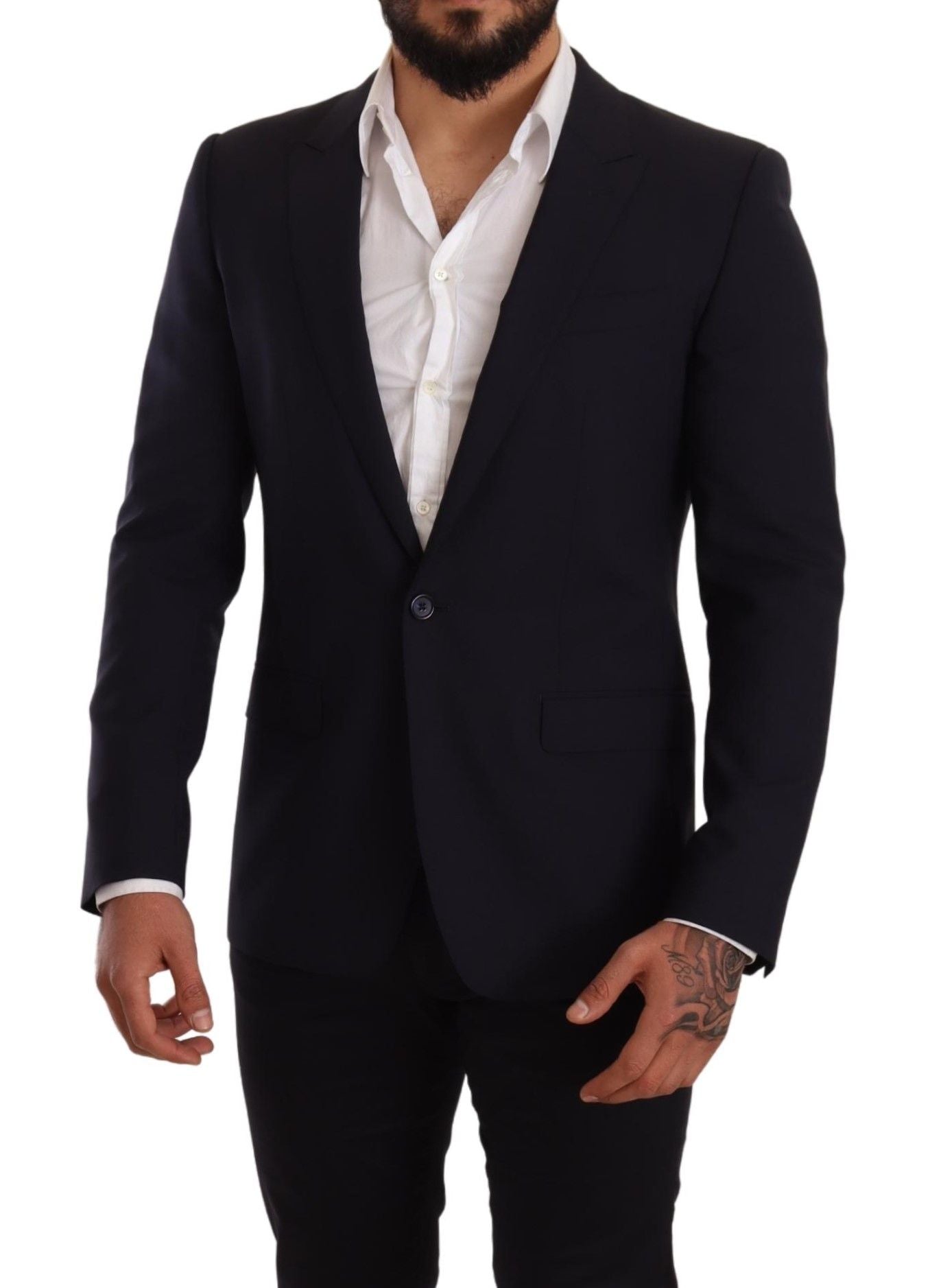 Dolce &amp; Gabbana Marineblauer MARTINI-Blazer aus Wolle im Slim Fit