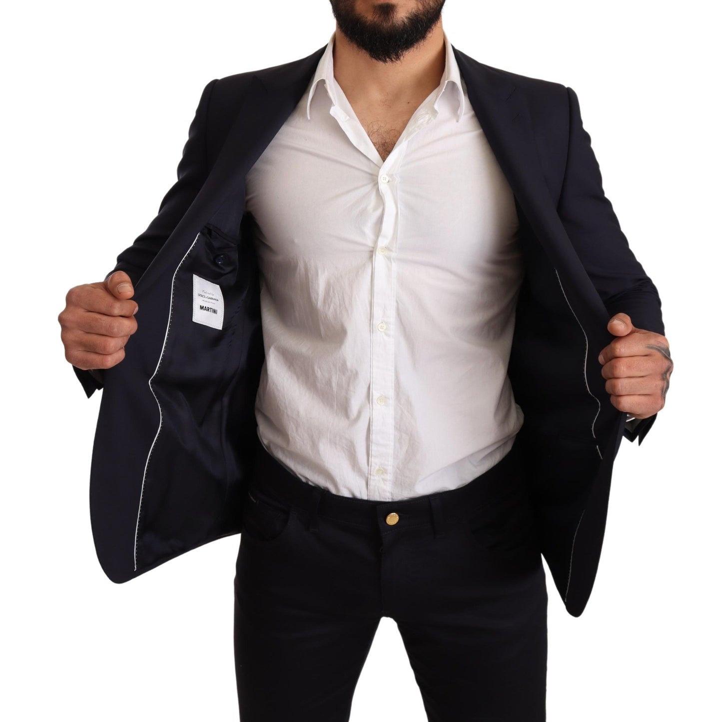 Dolce &amp; Gabbana Marineblauer MARTINI-Blazer aus Wolle im Slim Fit