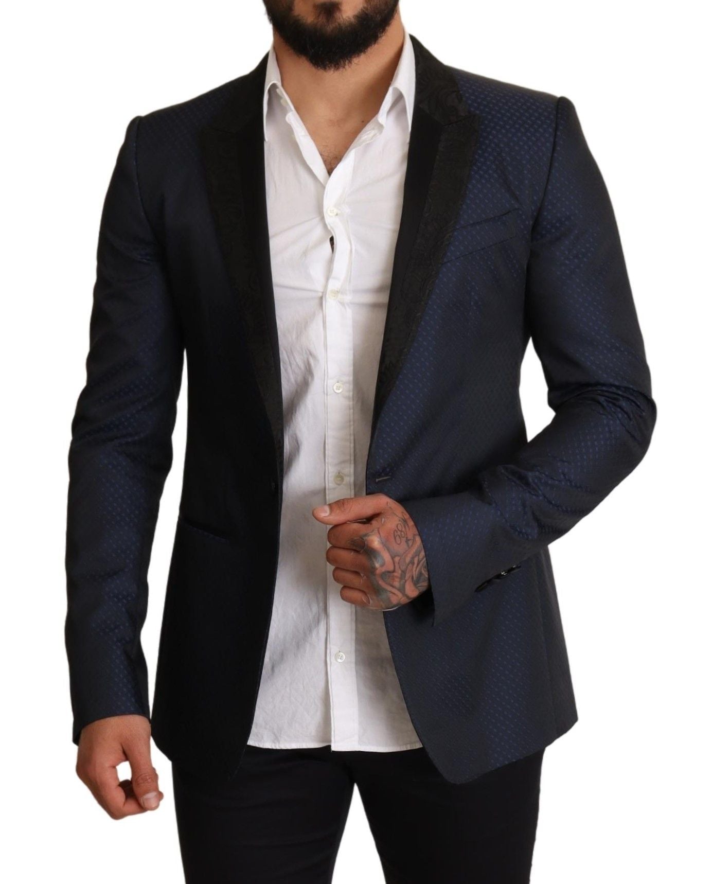 Dolce &amp; Gabbana – Slim Fit MARTINI-Blazerjacke aus blauer Wolle