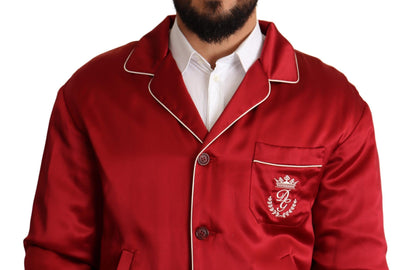 Dolce &amp; Gabbana – Bomberjacke mit rotem Seidenknopf und DG-Logo