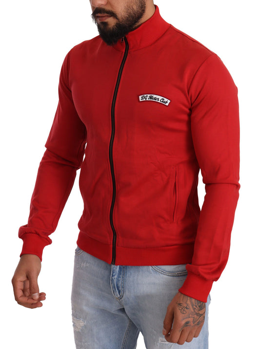 Dolce &amp; Gabbana, roter DG Motor Club Stretch-Pullover mit Reißverschluss