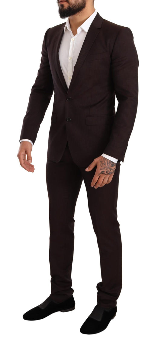 Dolce &amp; Gabbana Bordeauxfarbener MARTINI Slim Fit-Anzug aus Wolle