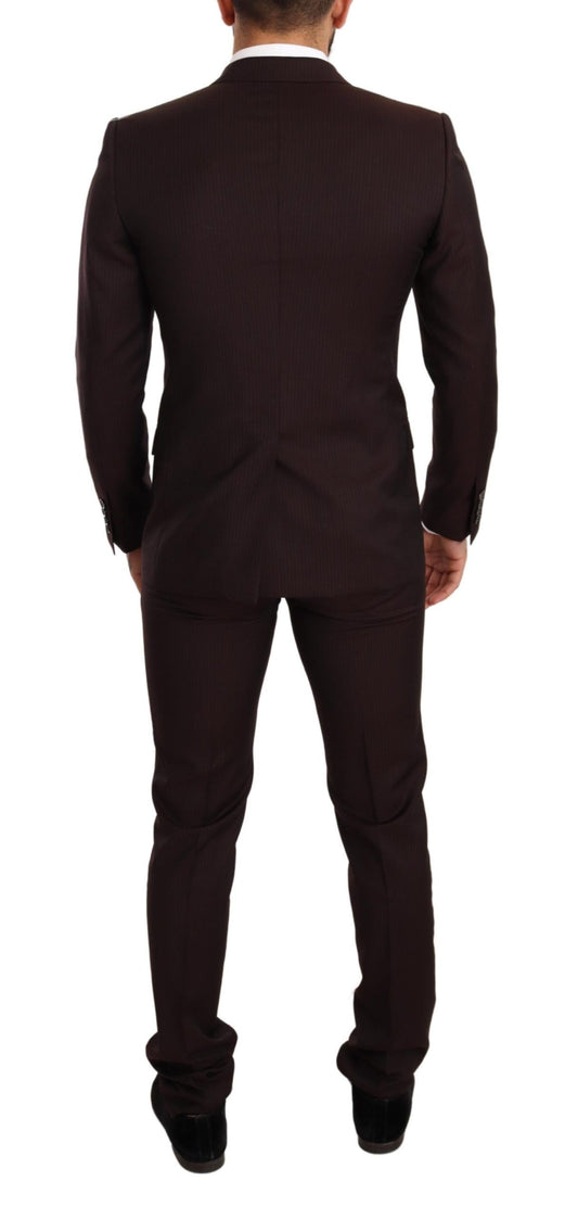 Dolce &amp; Gabbana Bordeauxfarbener MARTINI Slim Fit-Anzug aus Wolle