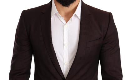 Dolce &amp; Gabbana Bordeauxfarbener MARTINI Slim Fit-Anzug aus Wolle