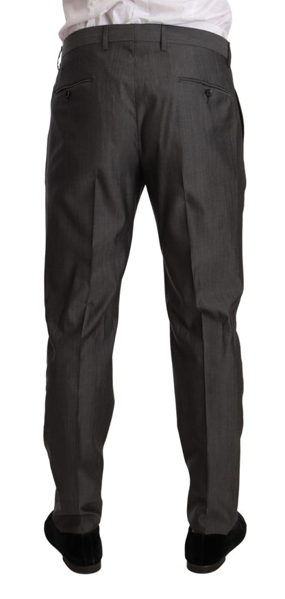 Dolce & Gabbana Gray Metallic MARTINI Slim Fit Set Suit