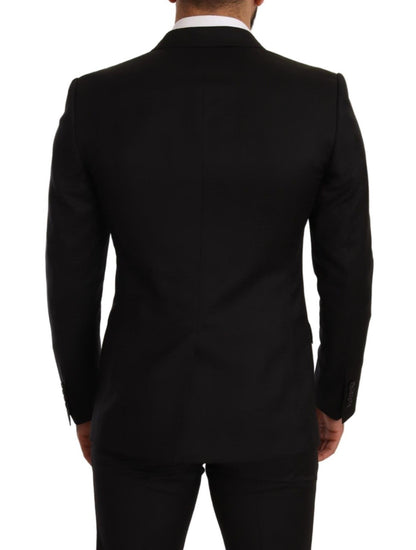 Dolce &amp; Gabbana – Schwarz karierter MARTINI SLIM FIT-Zweiteiler