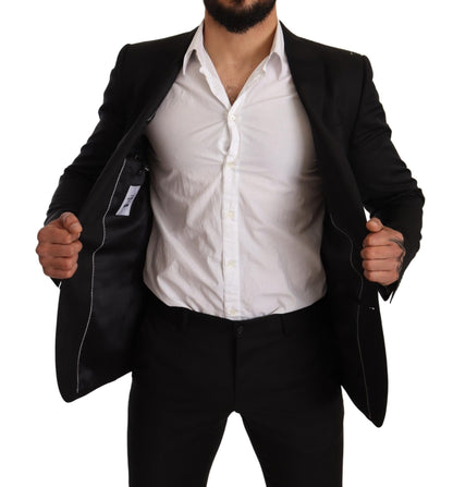 Dolce &amp; Gabbana – Schwarz karierter MARTINI SLIM FIT-Zweiteiler