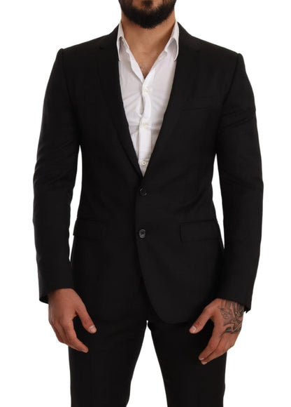 Dolce &amp; Gabbana – Schwarz karierter MARTINI SLIM FIT-Zweiteiler