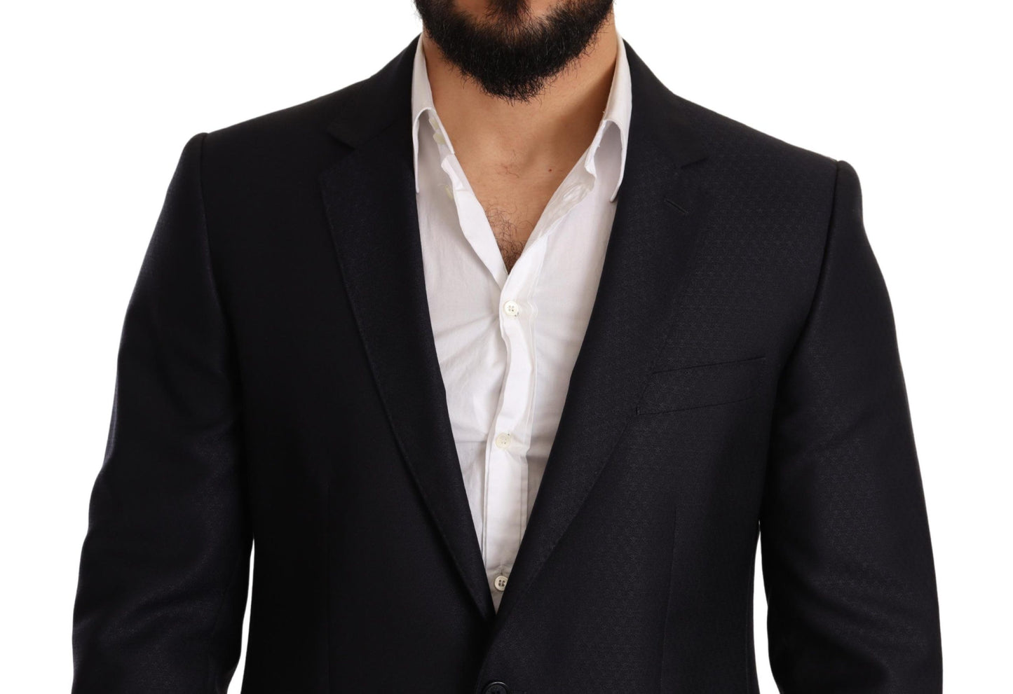 Dolce &amp; Gabbana – Blau gemusterter MARTINI SLIM FIT 2-teiliger Anzug