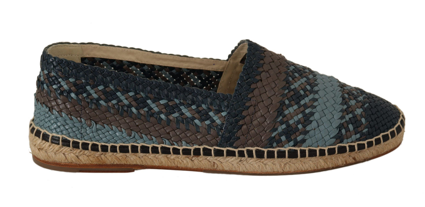 Dolce &amp; Gabbana – Buffalo-Espadrille-Schuhe in Blau und Grau