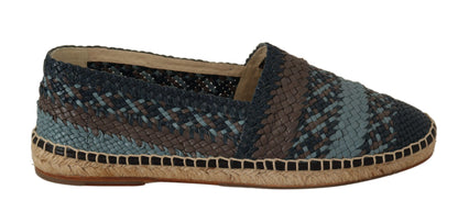 Dolce &amp; Gabbana – Buffalo-Espadrille-Schuhe in Blau und Grau