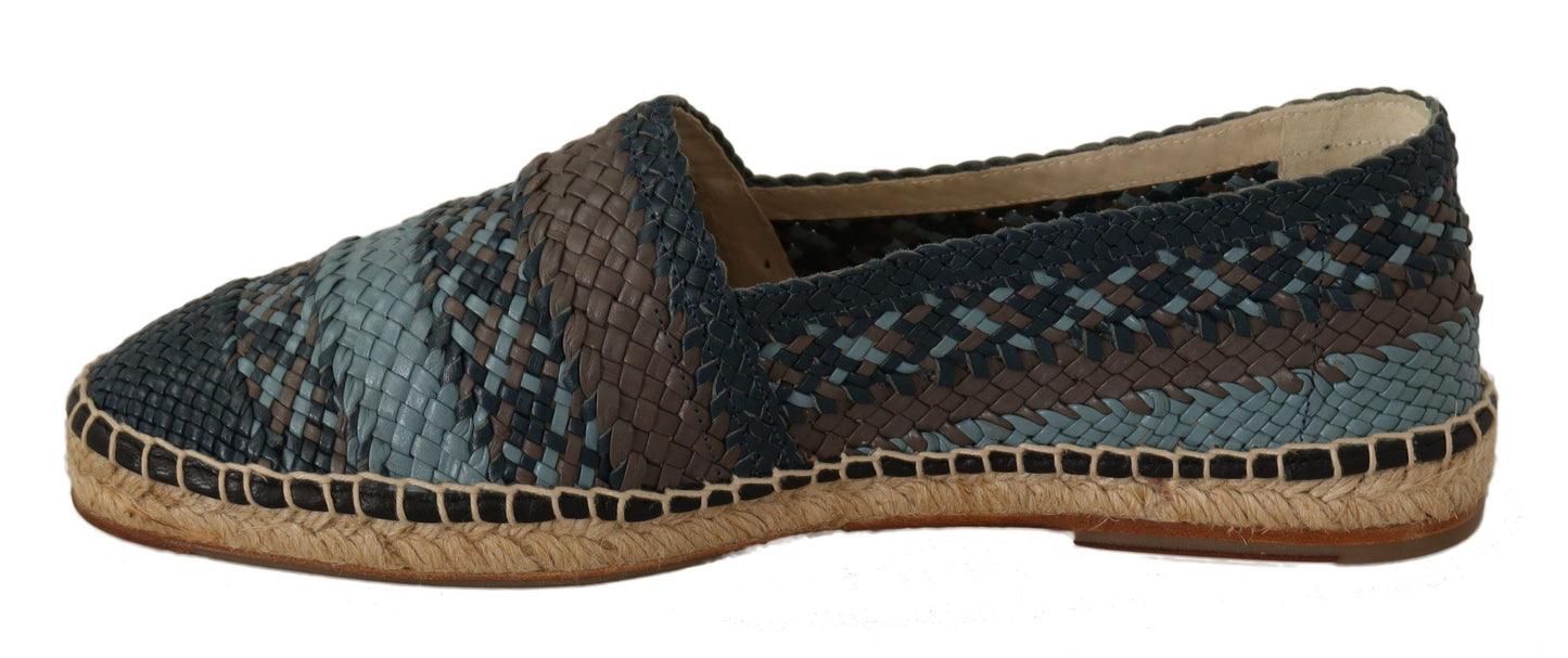 Dolce &amp; Gabbana – Buffalo-Espadrille-Schuhe in Blau und Grau