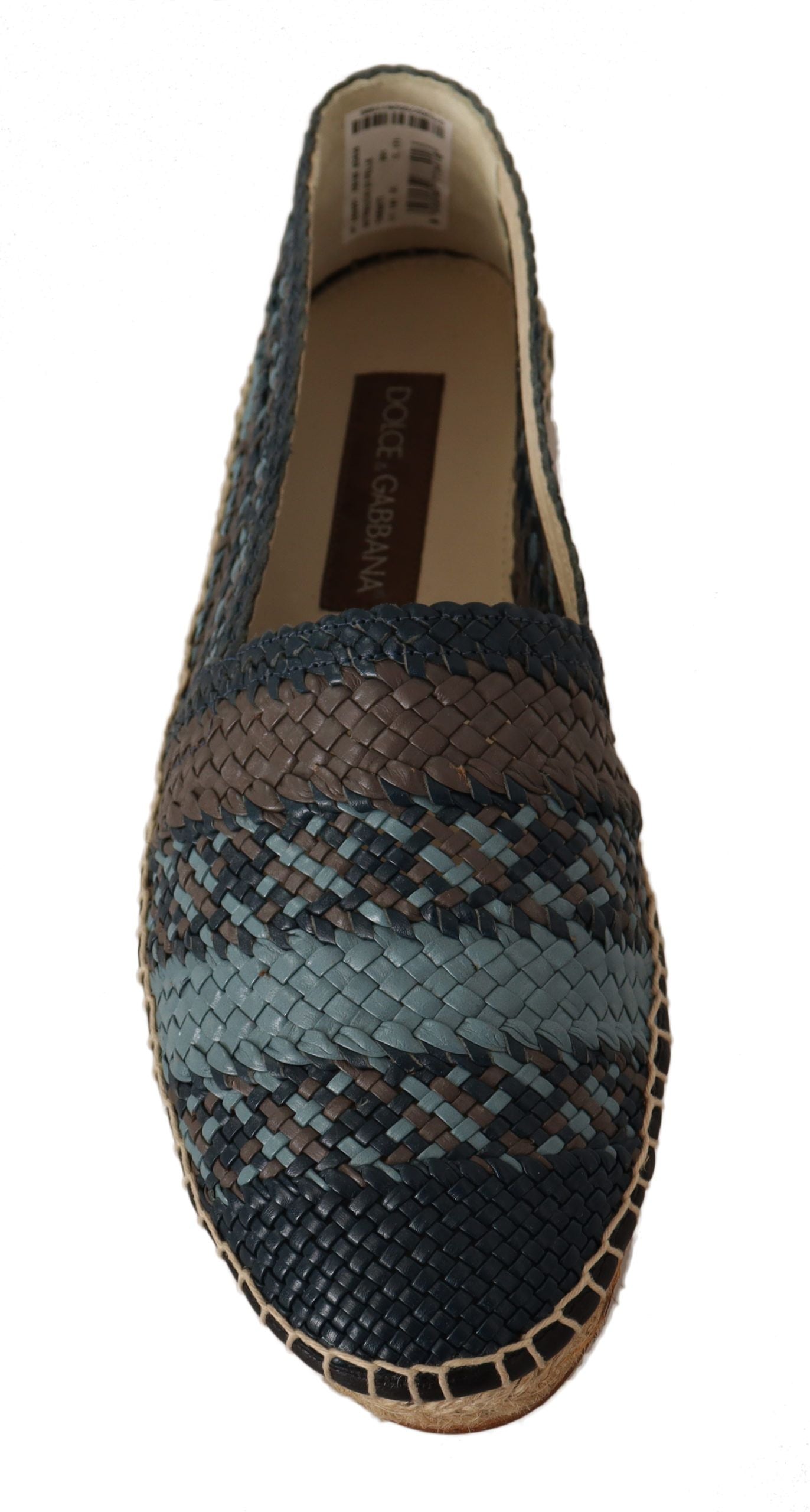 Dolce &amp; Gabbana – Buffalo-Espadrille-Schuhe in Blau und Grau