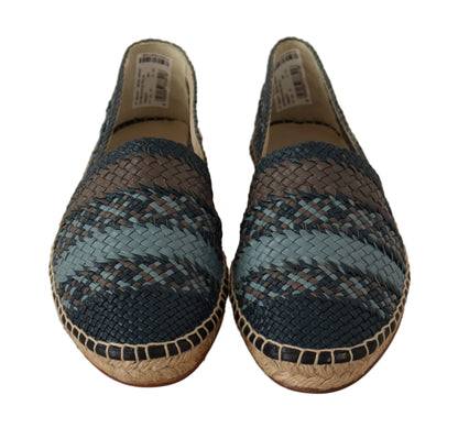 Dolce &amp; Gabbana – Buffalo-Espadrille-Schuhe in Blau und Grau