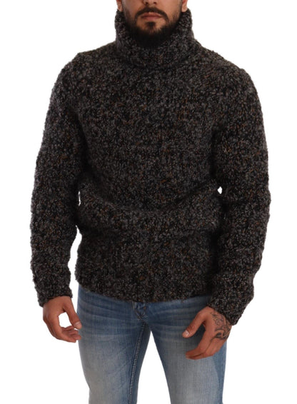 Dolce &amp; Gabbana Grauer Rollkragenpullover aus Wollmischung