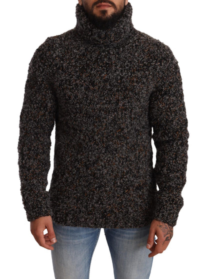 Dolce &amp; Gabbana Grauer Rollkragenpullover aus Wollmischung