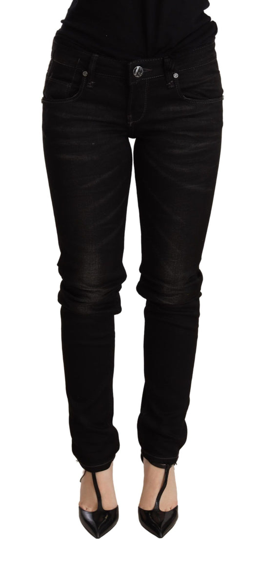 Acht – Schwarze Skinny-Jeans mit niedriger Taille