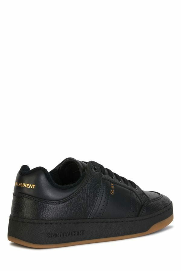 Saint Laurent Elegante schwarze Low-Top-Sneakers aus Leder