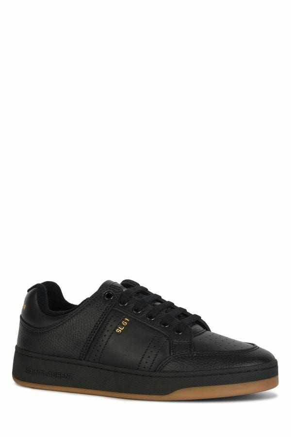 Saint Laurent Elegante schwarze Low-Top-Sneakers aus Leder