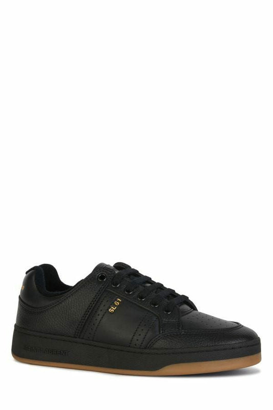 Saint Laurent Elegante schwarze Low-Top-Sneakers aus Leder