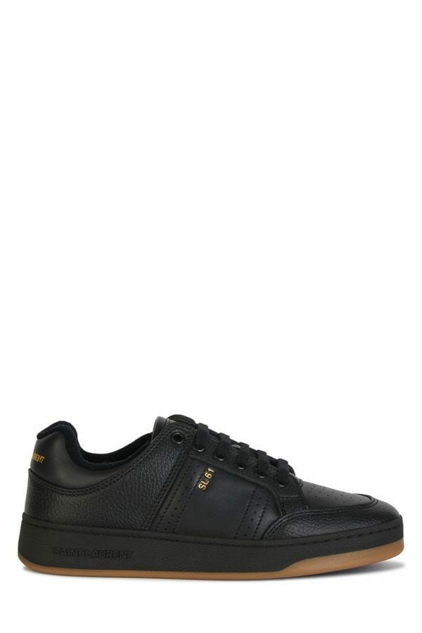 Saint Laurent Elegante schwarze Low-Top-Sneakers aus Leder