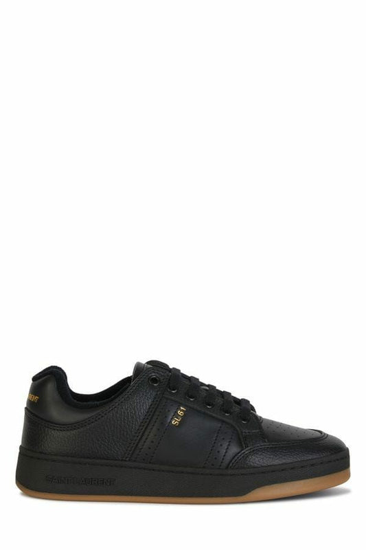 Saint Laurent Elegante schwarze Low-Top-Sneakers aus Leder