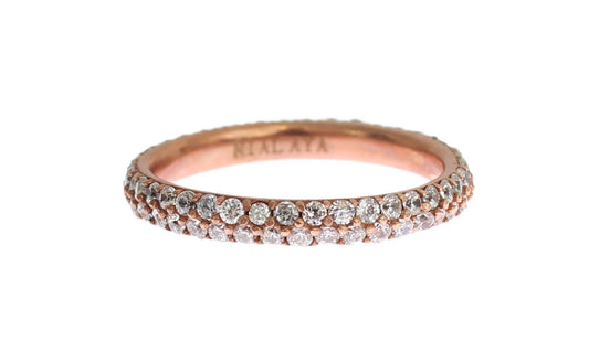 Nialaya Ring aus Roségold und 925er Silber mit klaren Zirkoniasteinen