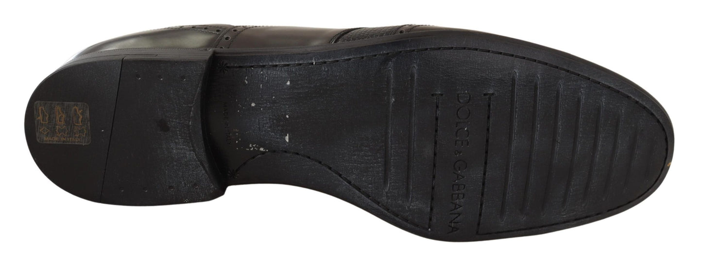 Dolce &amp; Gabbana – Oxford-Schuhe aus braunem Eidechsenleder