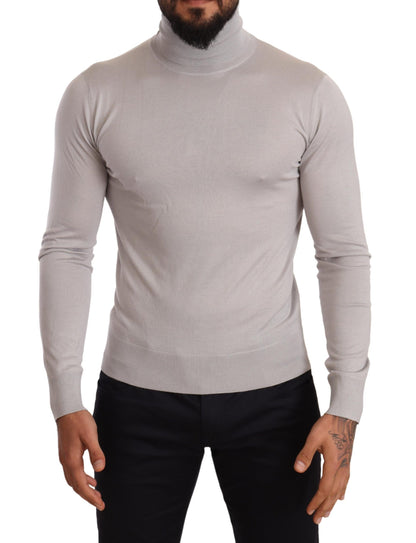 Dolce &amp; Gabbana Grauer Rollkragenpullover aus Kaschmir