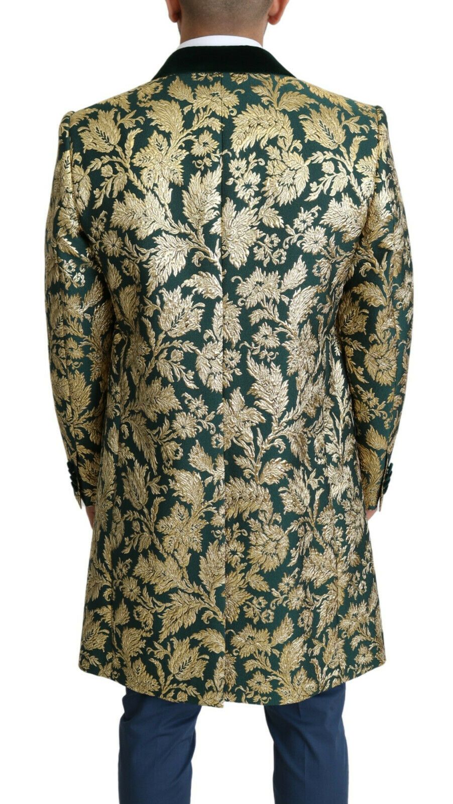 Dolce &amp; Gabbana DOLCE &amp; GABBANA Jacke SICILIA Langer Jacquard-Mantel in Grüngold