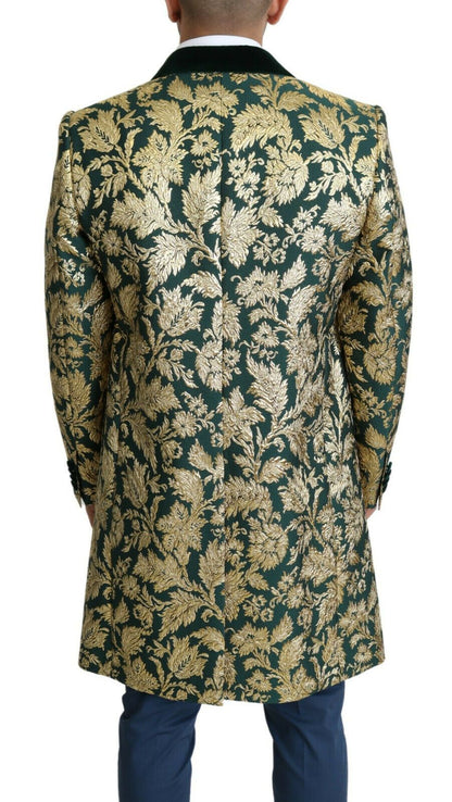 Dolce &amp; Gabbana DOLCE &amp; GABBANA Jacke SICILIA Langer Jacquard-Mantel in Grüngold