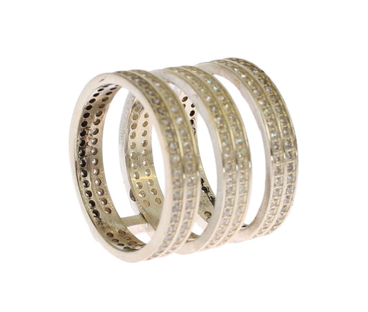 Nialaya Authentischer Damenring aus 925er Sterlingsilber mit klarem Zirkonia