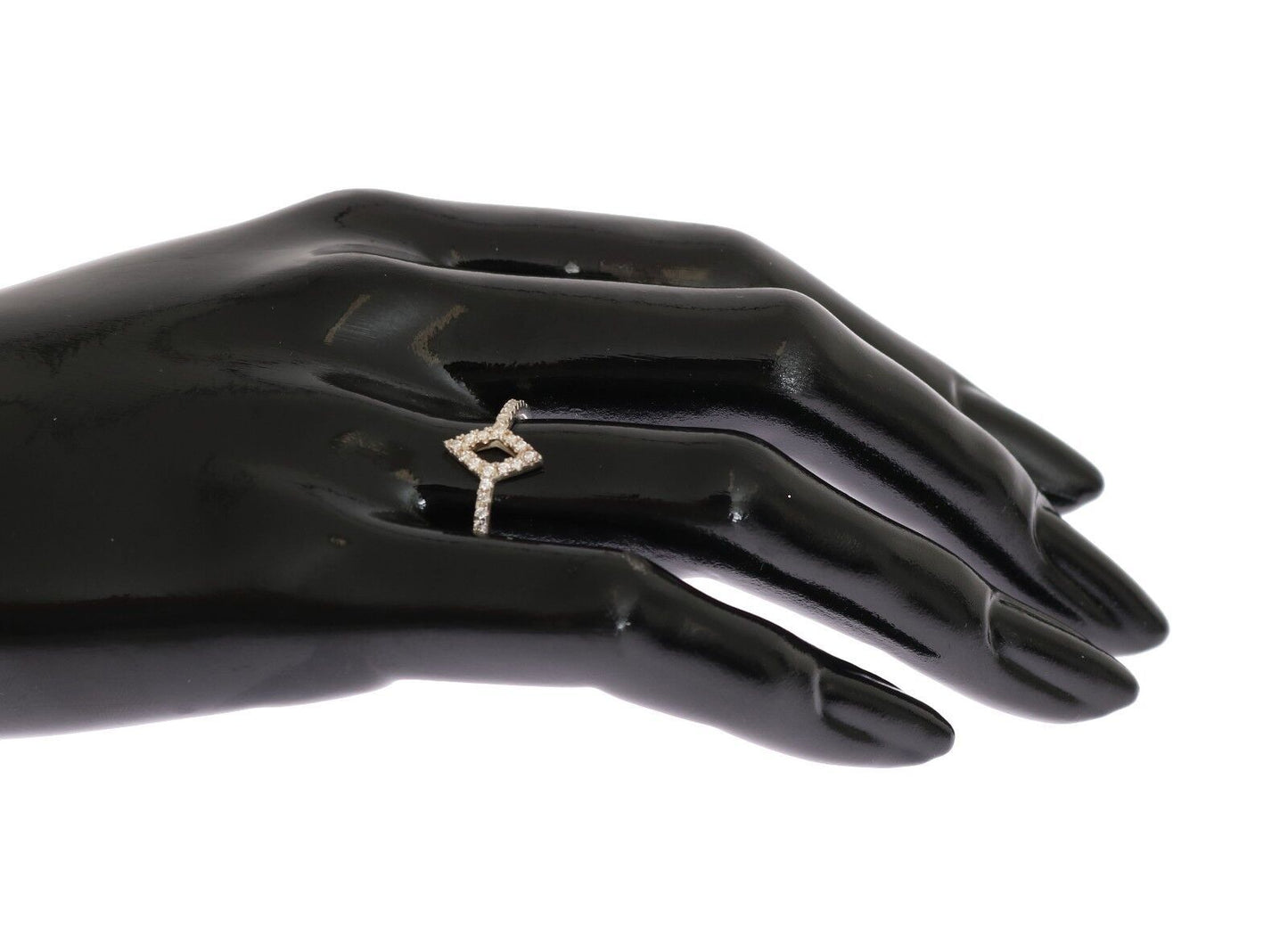 Nialaya Silver Rhombus Damen-Ring aus 925er Silber mit klarem Zirkonia