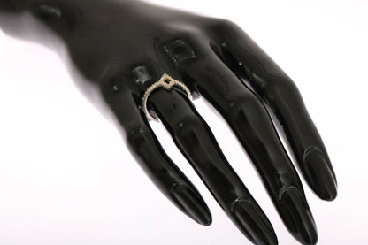 Nialaya Silver Rhombus Damen-Ring aus 925er Silber mit klarem Zirkonia