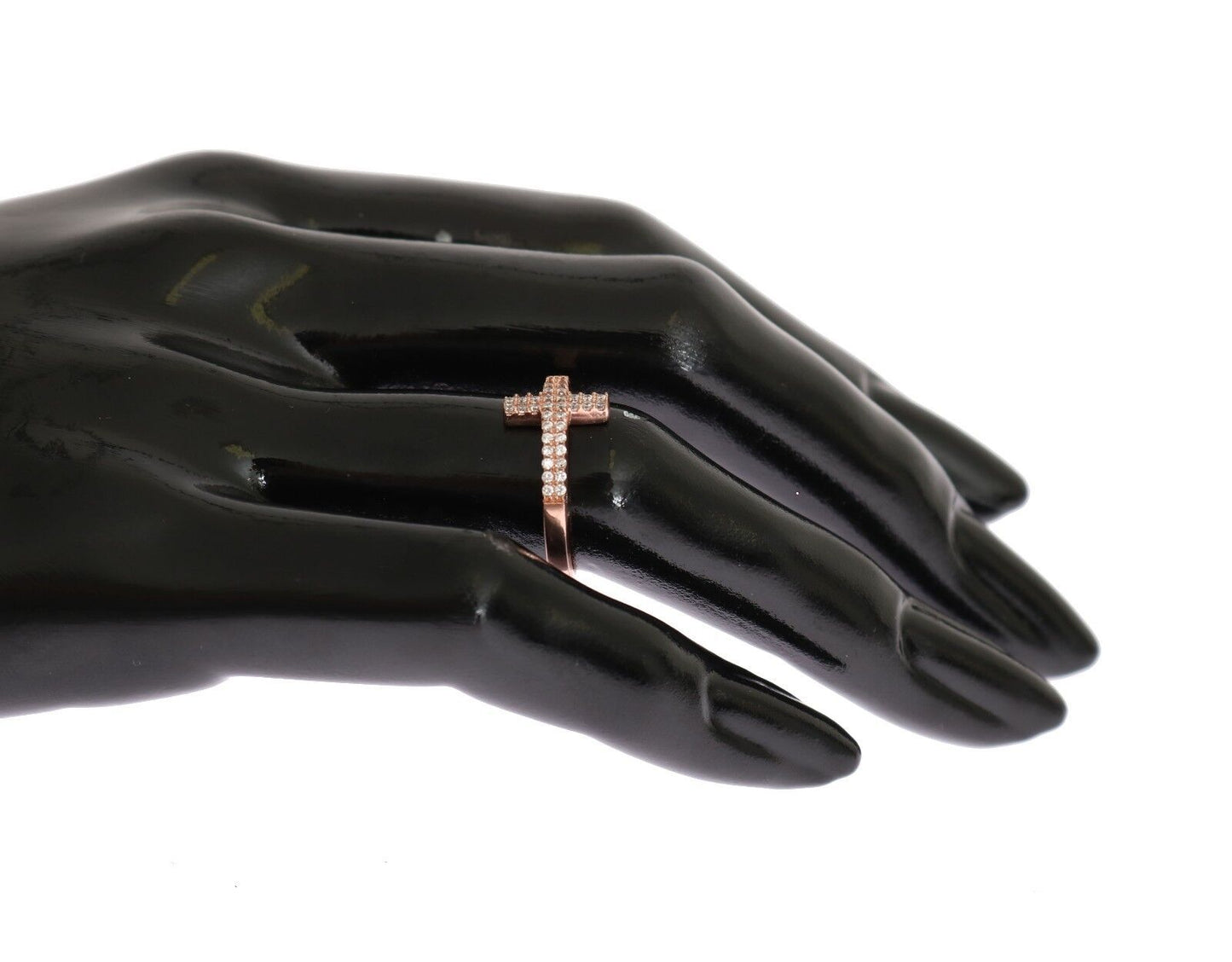 خاتم نيالايا من الذهب الوردي عيار 925 فضة للنساء مزين بحجر الزركونيا المكعب