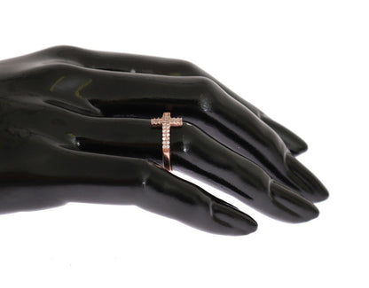 خاتم نيالايا من الذهب الوردي عيار 925 فضة للنساء مزين بحجر الزركونيا المكعب