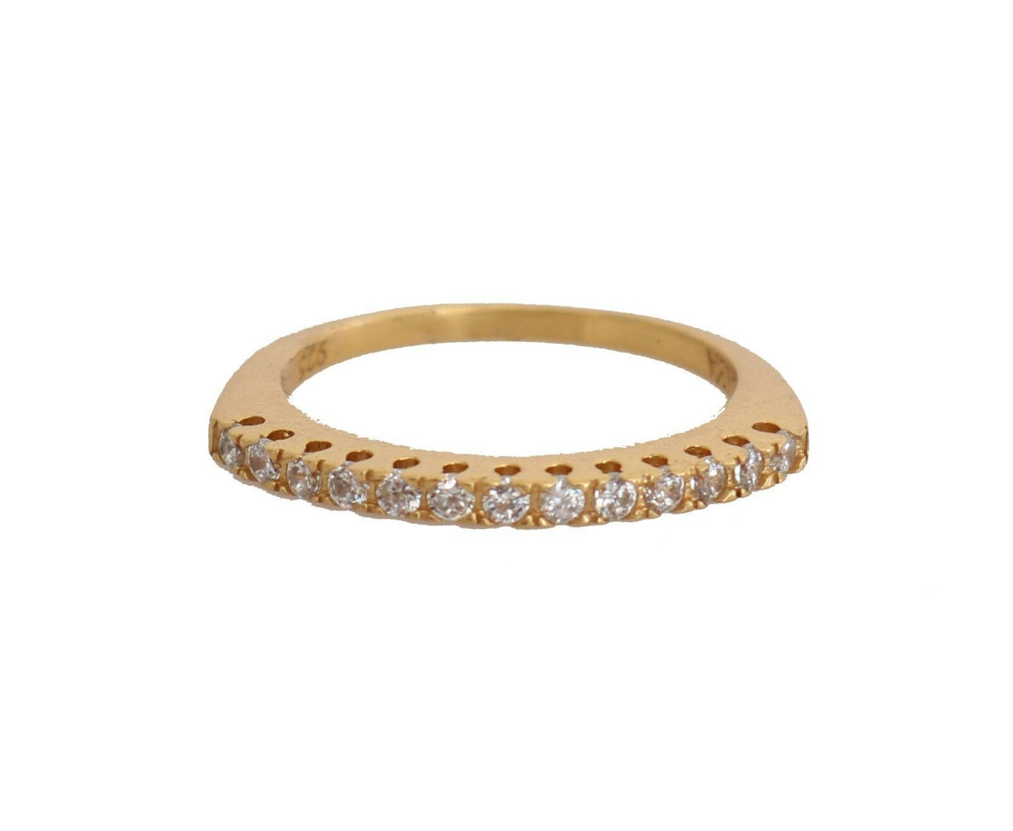 Nialaya Gold Authentischer Damen-Ring aus 925er Silber mit klaren Zirkonia