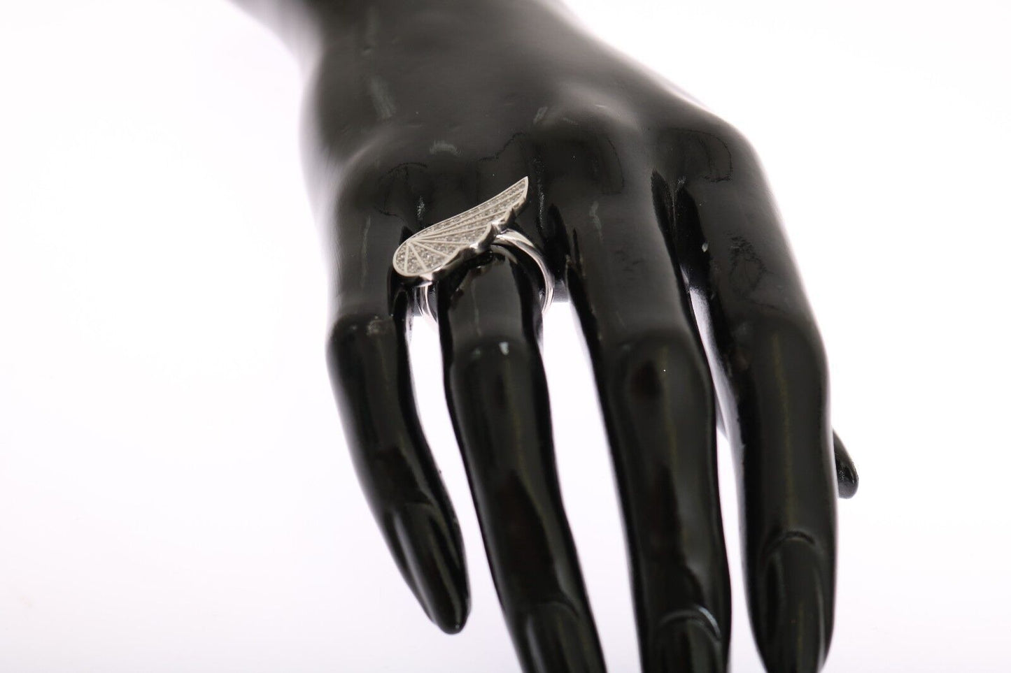 Nialaya Silver Damen-Ring mit Flügel, klare Zirkonia, 925er Silber