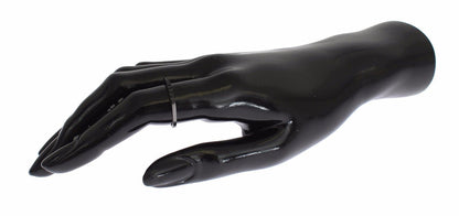 خاتم نيالايا نسائي من الفضة الإسترليني عيار 925 مرصع بحجر الزركونيا المكعب الأسود والروديوم