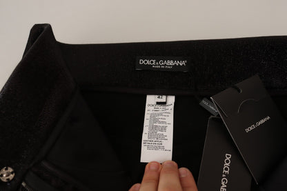 Dolce &amp; Gabbana – Stretchhose aus Baumwolle mit Lurexfaden in Schwarz und Silber