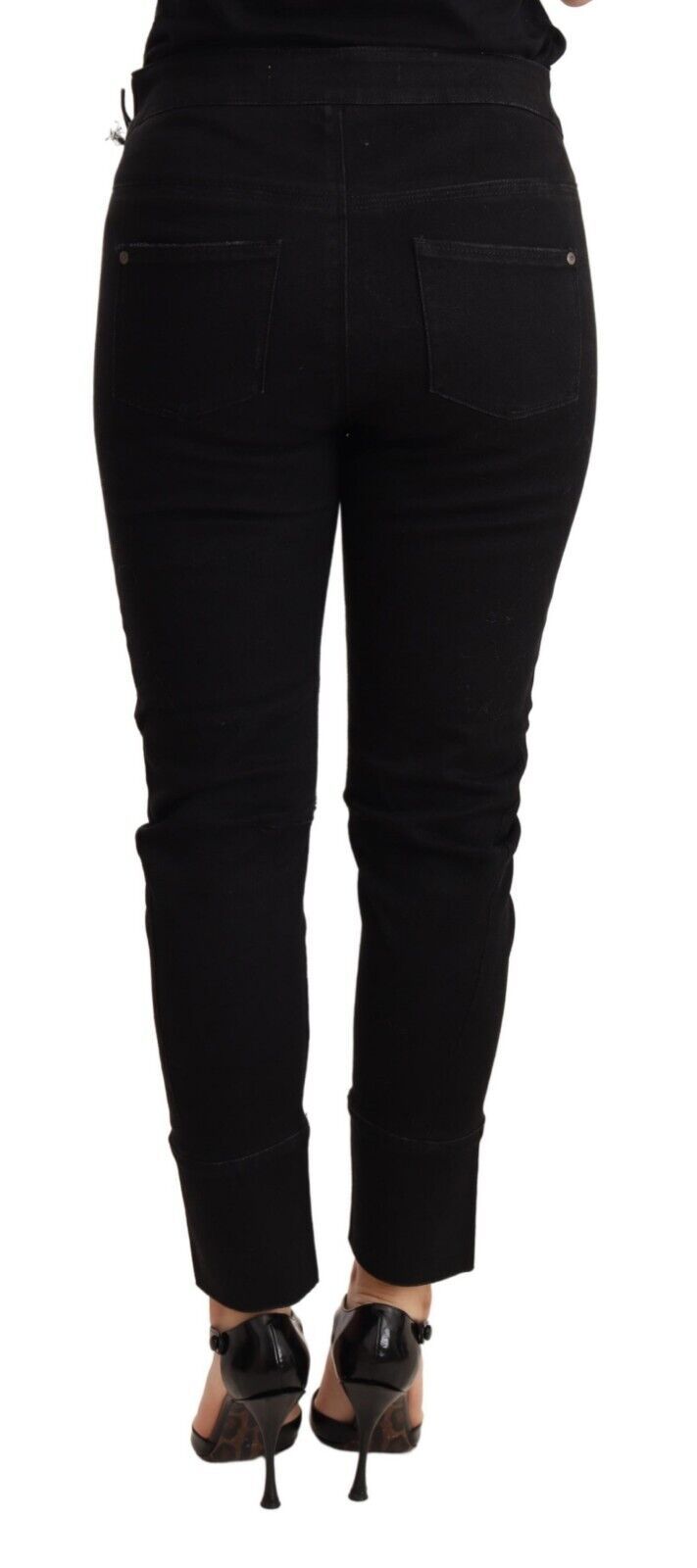 Ermanno Scervino Schwarze Skinny-Jeans aus Baumwolle mit niedriger Taille