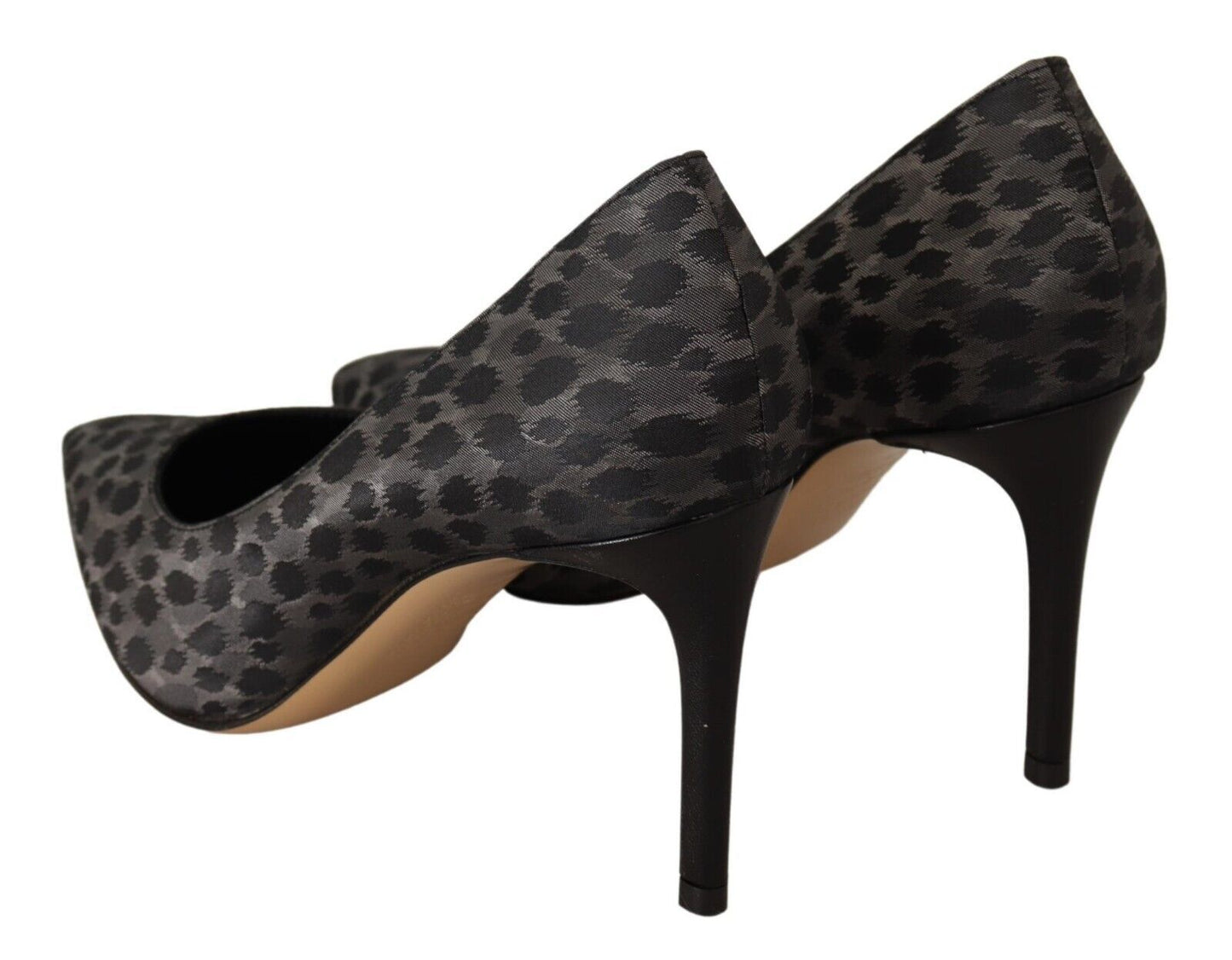 Sofia Schwarze Leoparden-Leder-Stiletto-High-Heels-Pumps-Schuhe