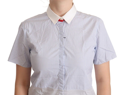 AGLINI – Hellblaues Poloshirt aus Baumwolle mit kurzen Ärmeln und Kragen
