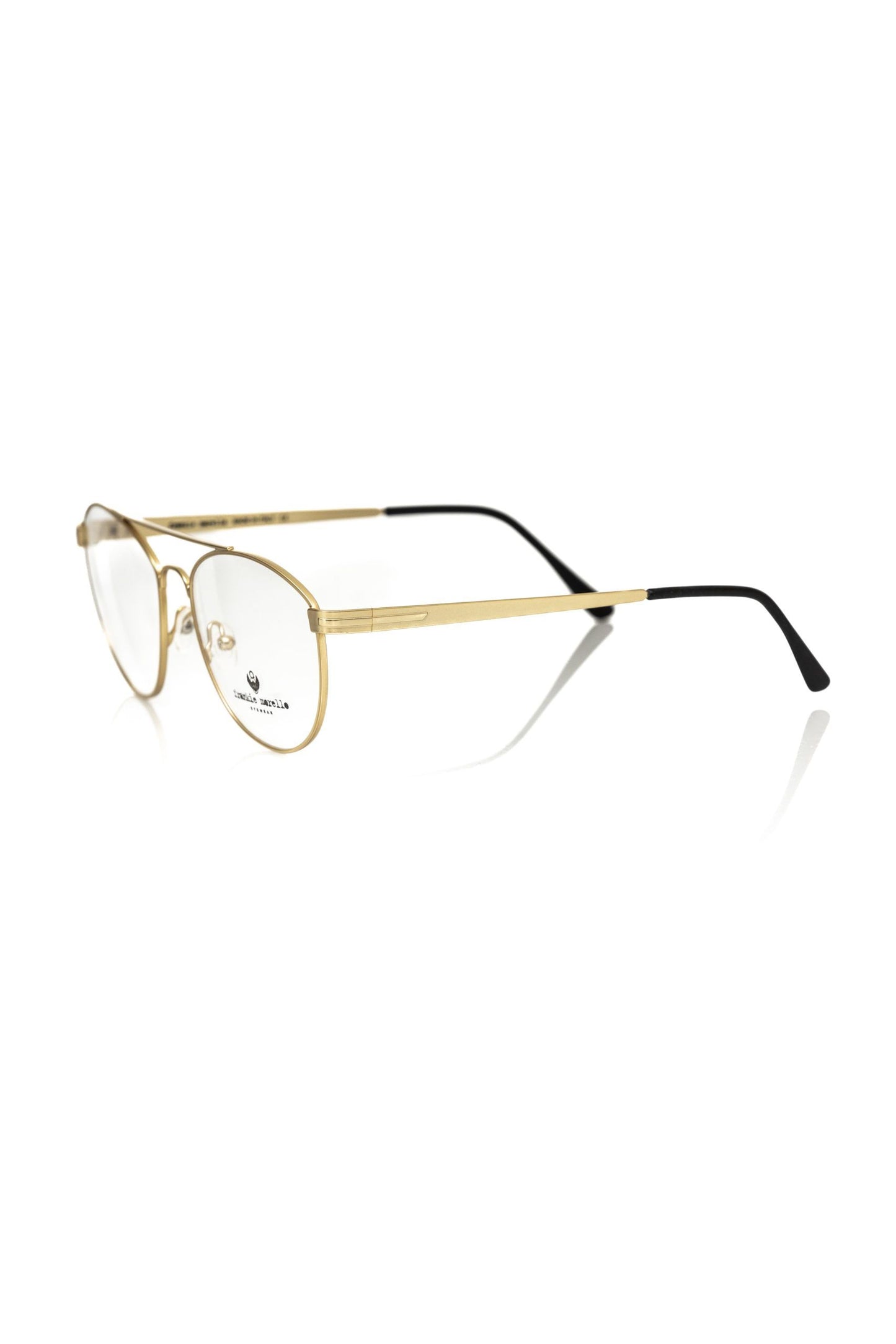 Frankie Morello Pilotenbrille mit Gold-Metallic-Faser-Rahmen für Herren