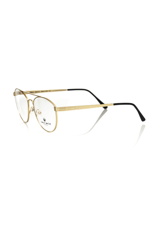 Frankie Morello Pilotenbrille mit Gold-Metallic-Faser-Rahmen für Herren