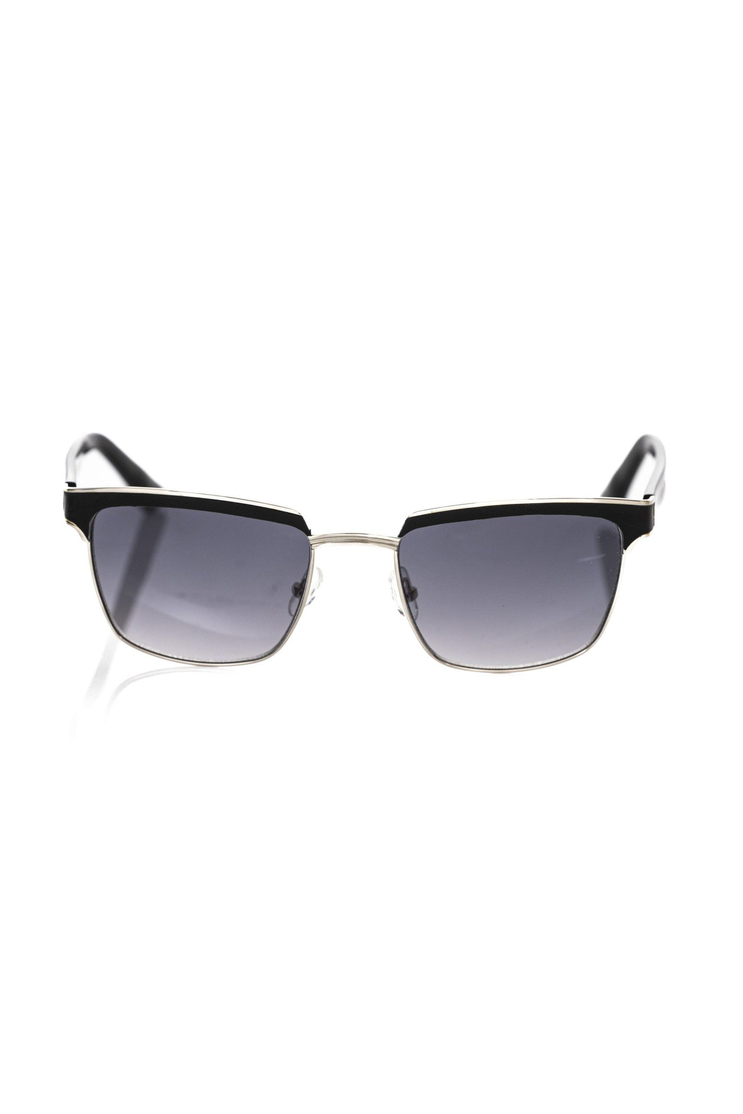 Frankie Morello Schwarze Metallicfaser-Sonnenbrille für Herren