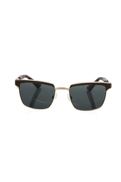 Frankie Morello Braune Sonnenbrille aus Metallicfaser für Herren
