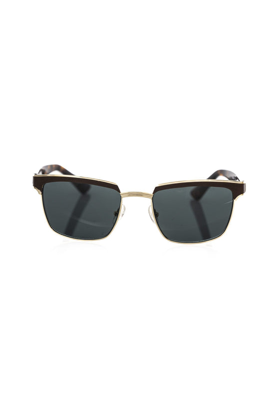 Frankie Morello Braune Sonnenbrille aus Metallicfaser für Herren