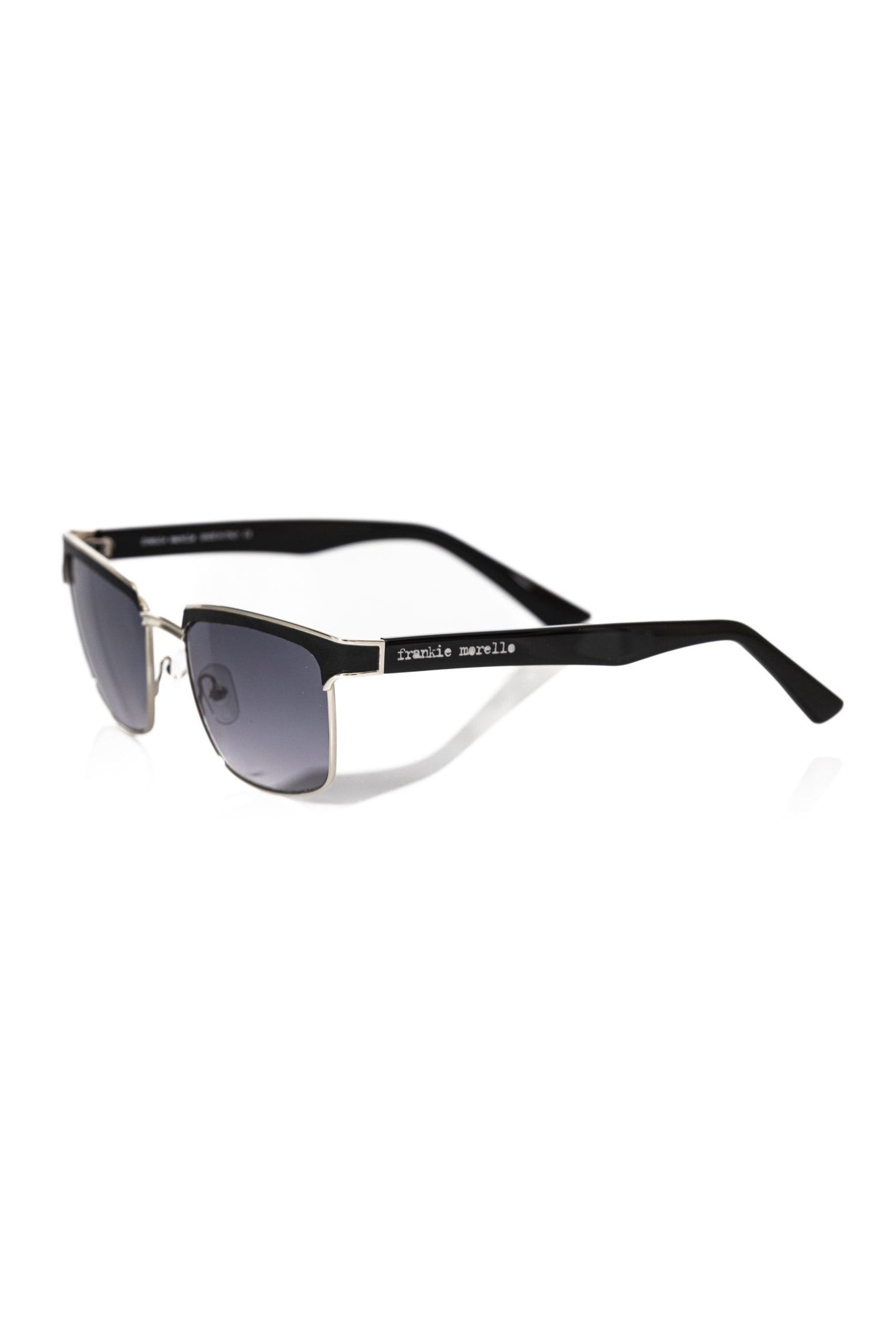 Frankie Morello Schwarze Metallicfaser-Sonnenbrille für Herren