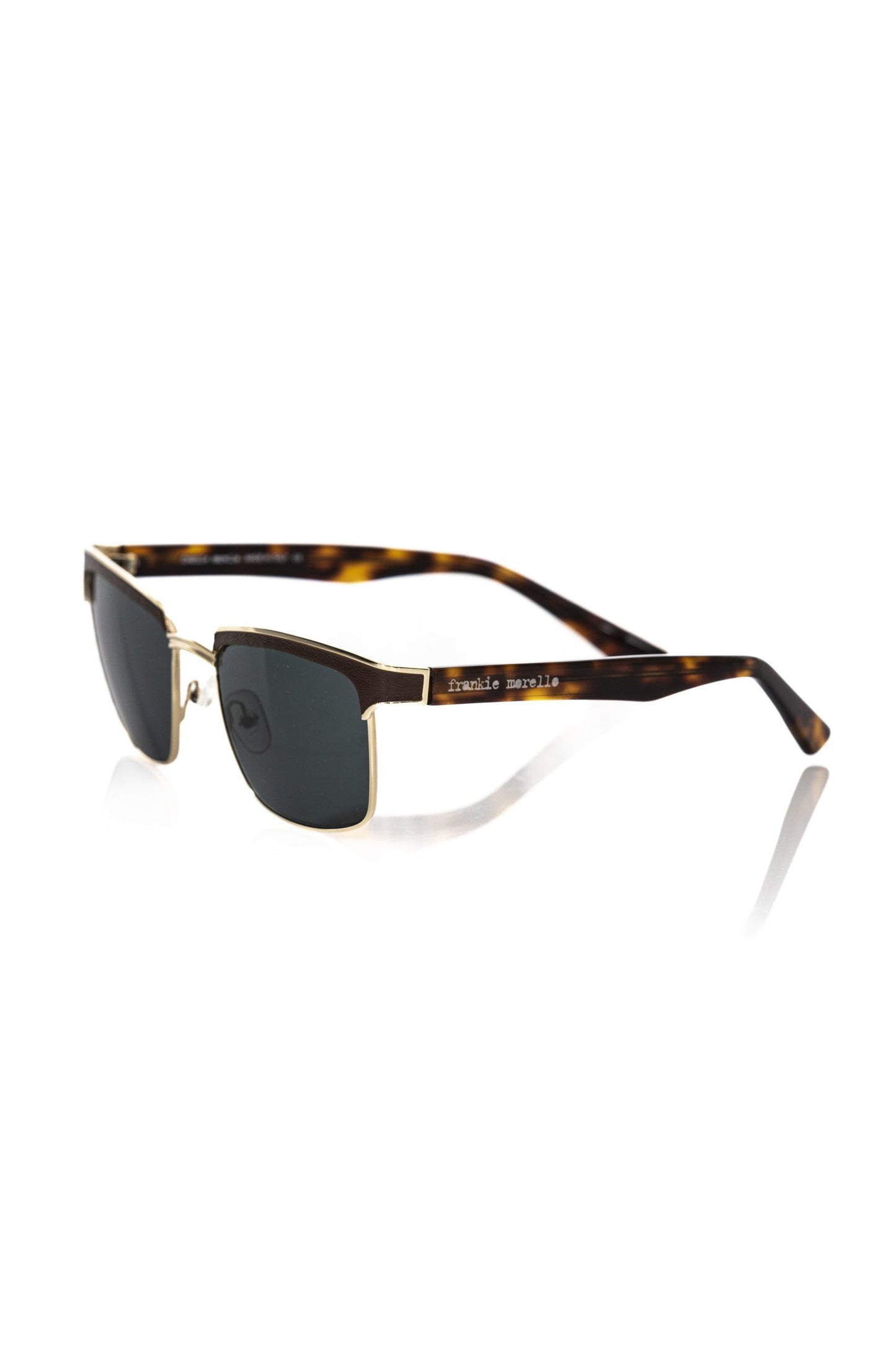 Frankie Morello Braune Sonnenbrille aus Metallicfaser für Herren